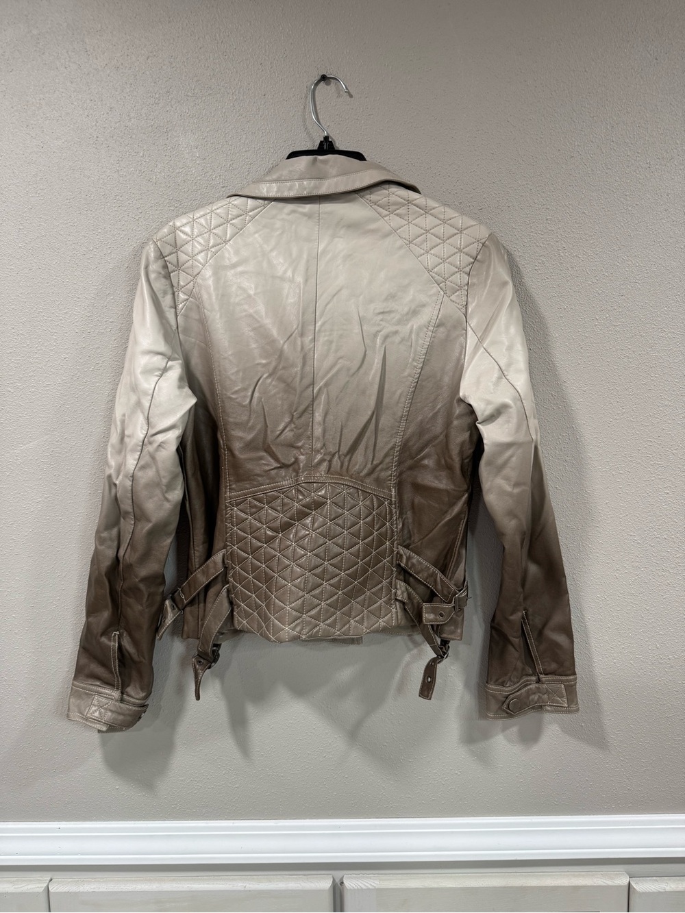 BKE Taupe Leather Moto Jacket - Picture 4 of 4